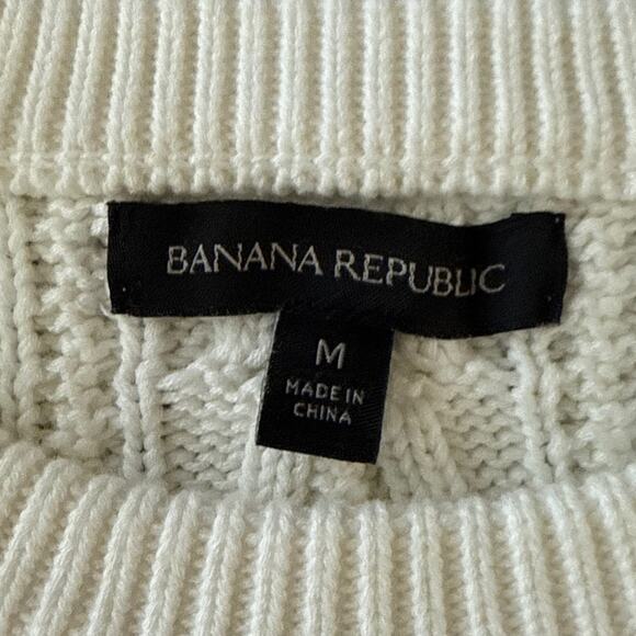 Banana Republic All Around Cable Knit Sweater Size Medium Pullover Heavy Knit - Picture 5 of 11